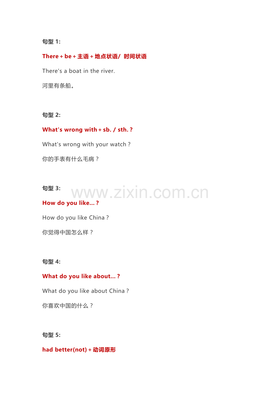 小学英语常用的62个万能句型总结.docx_第1页