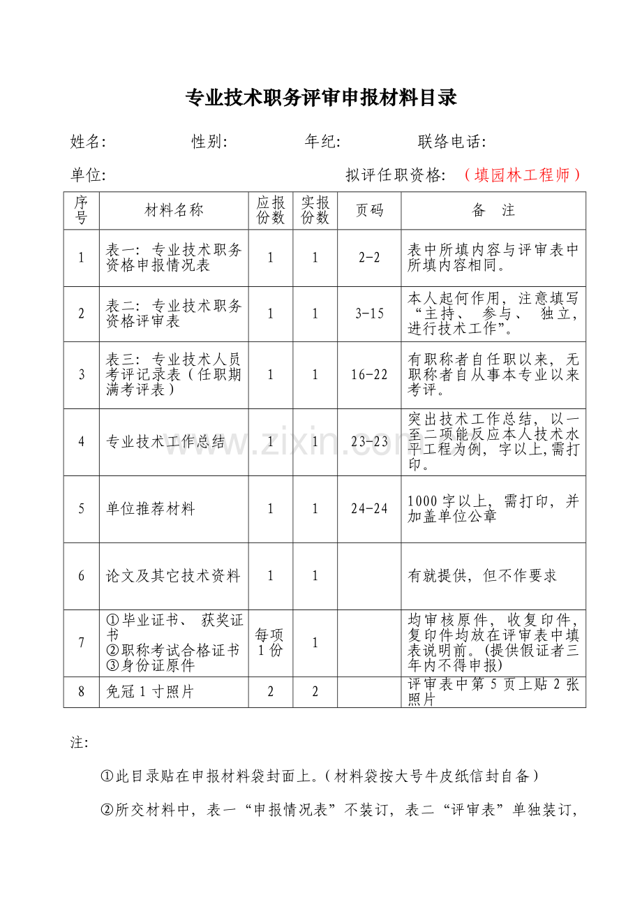 职称电子表格初中级填表说明模板.doc_第1页