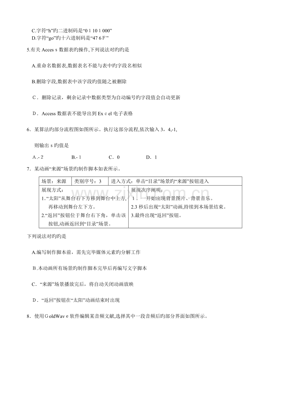 2023年浙江省技术选考真题含答案.docx_第2页