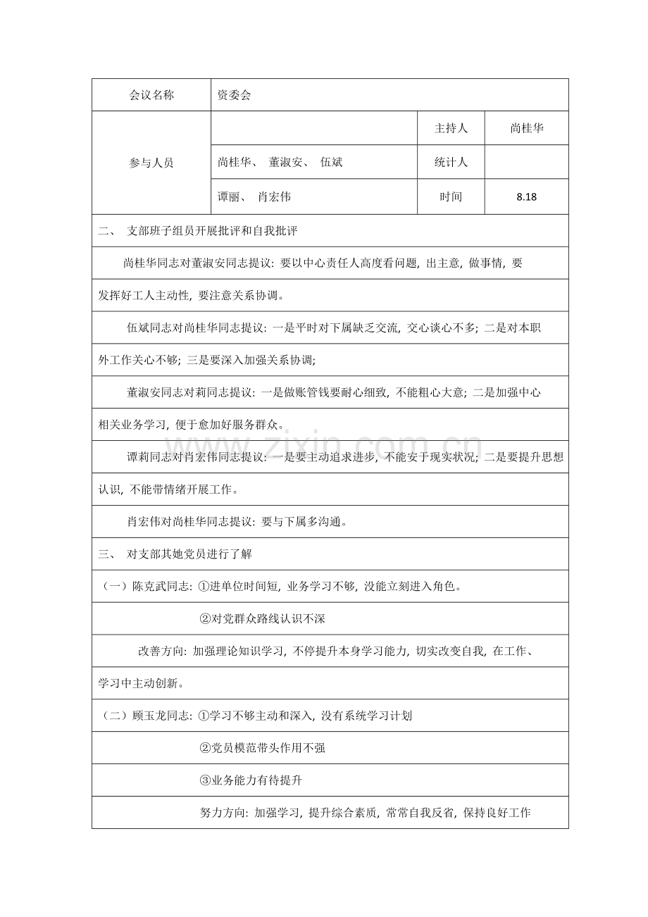 开展批评与自我批评表格模板.doc_第2页