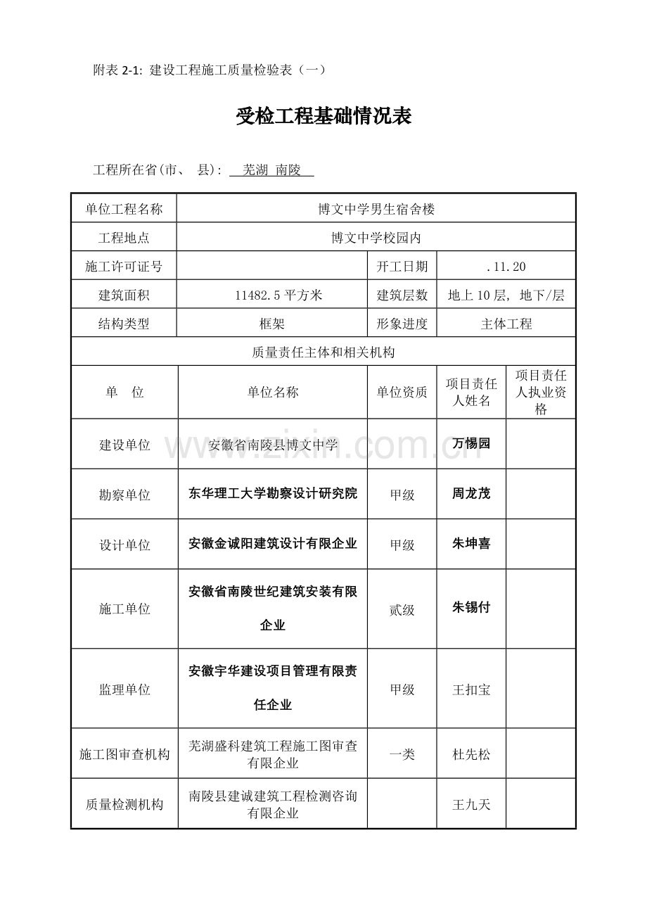 住建部质量表格模板.doc_第1页