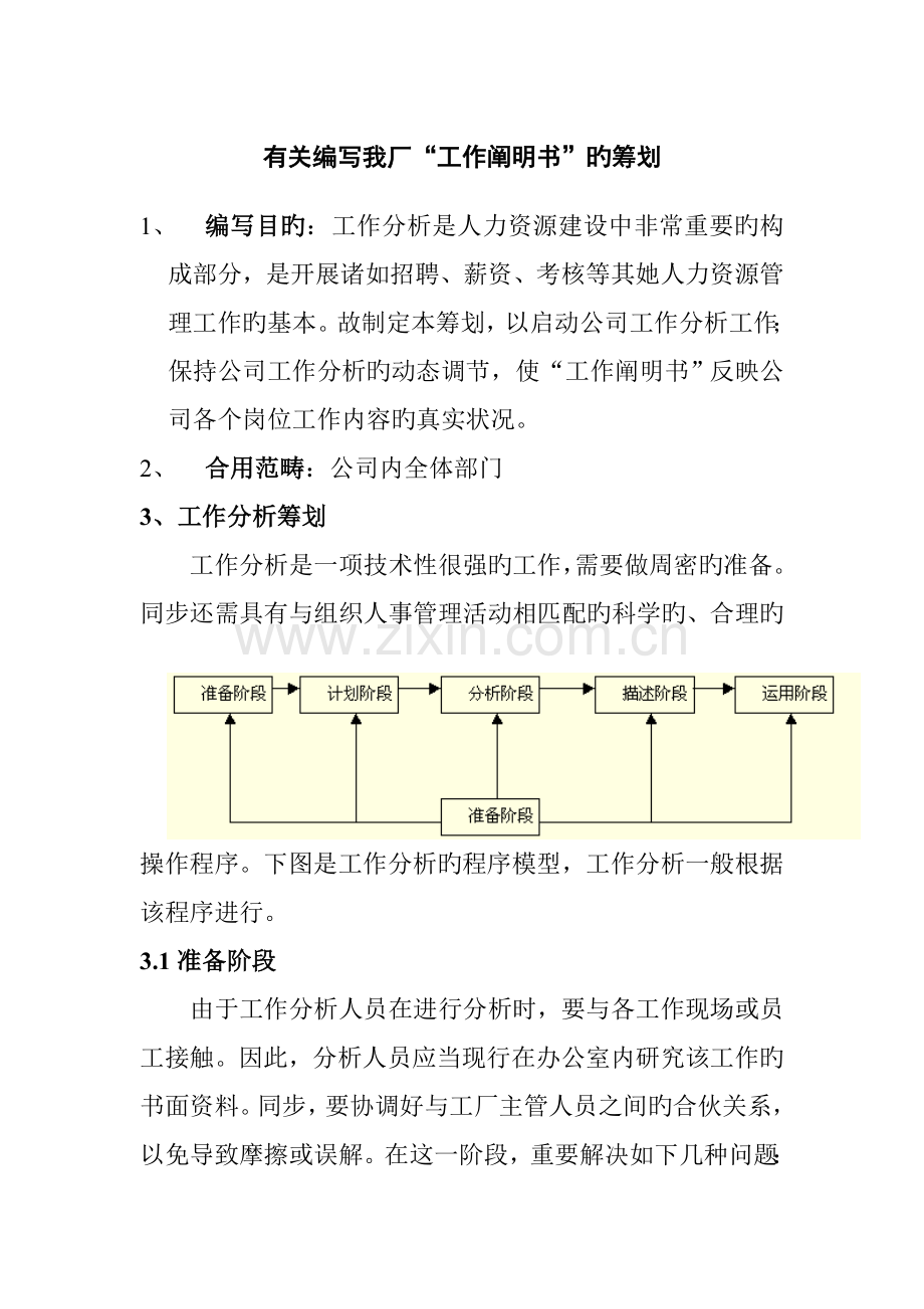 有关编写工作说明书的计划.docx_第1页