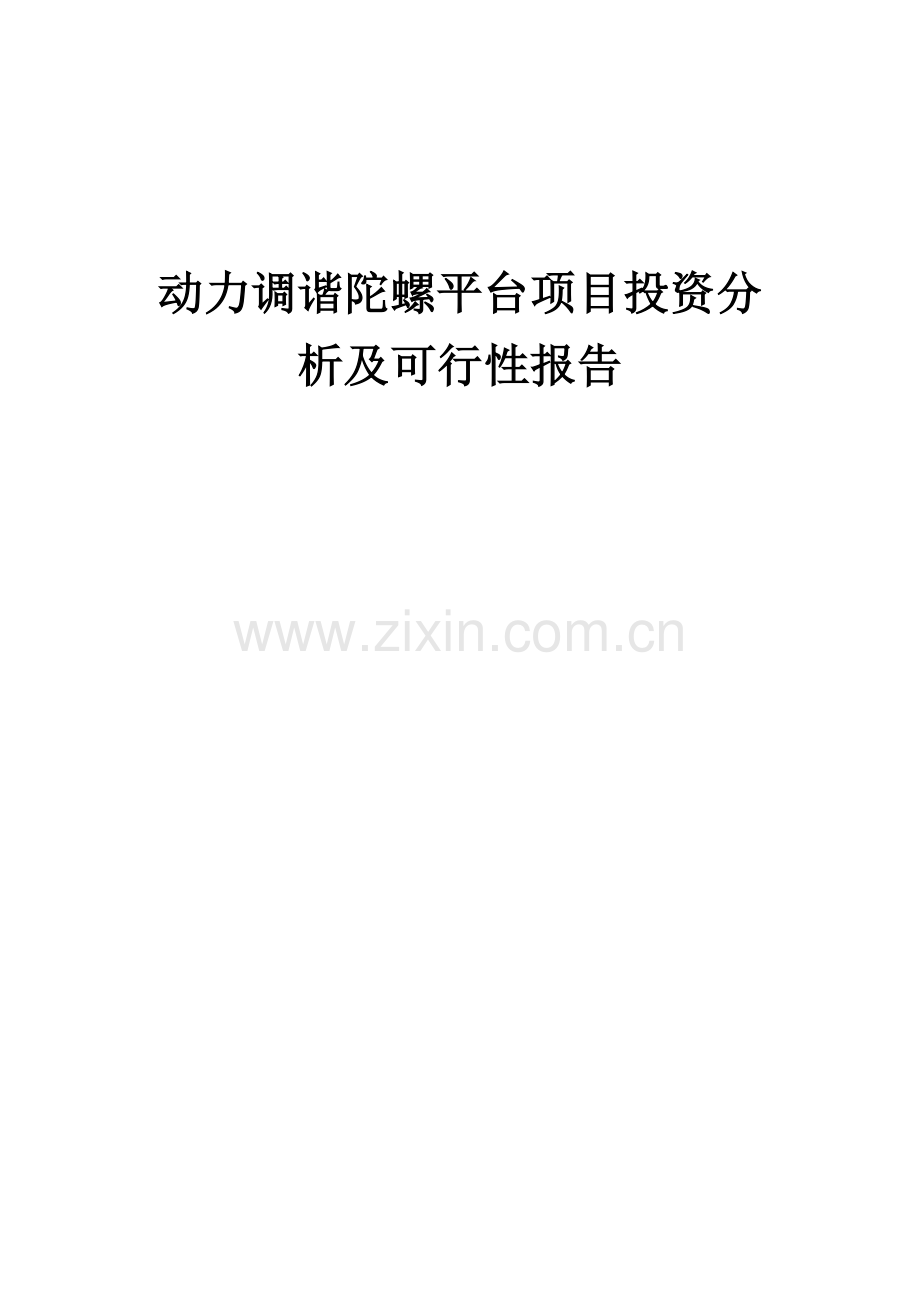2024年动力调谐陀螺平台项目投资分析及可行性报告.docx_第1页