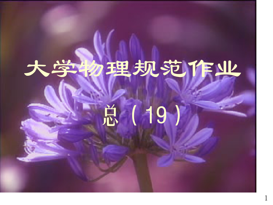 大学物理规范作业本一19解答.pptx_第1页