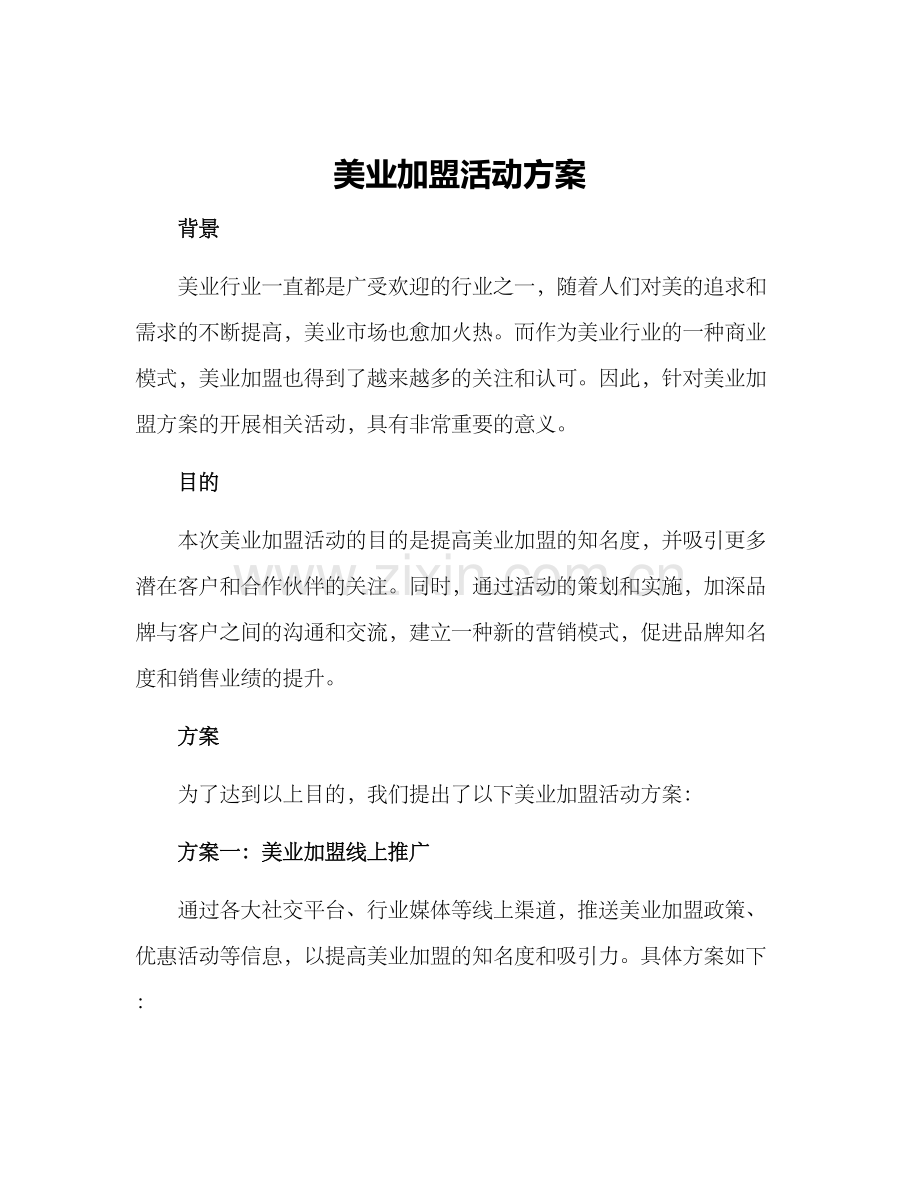 美业加盟活动方案.docx_第1页