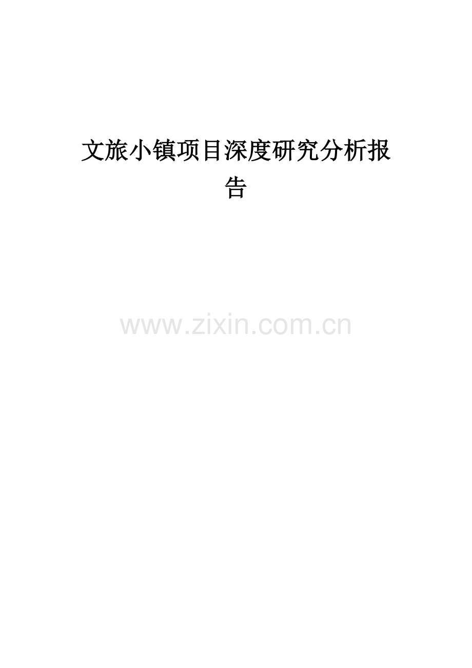 2024年文旅小镇项目深度研究分析报告.docx_第1页