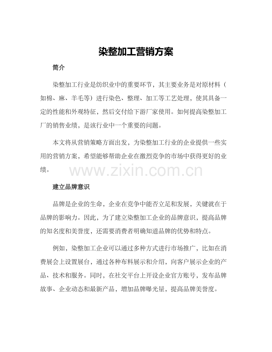 染整加工营销方案.docx_第1页