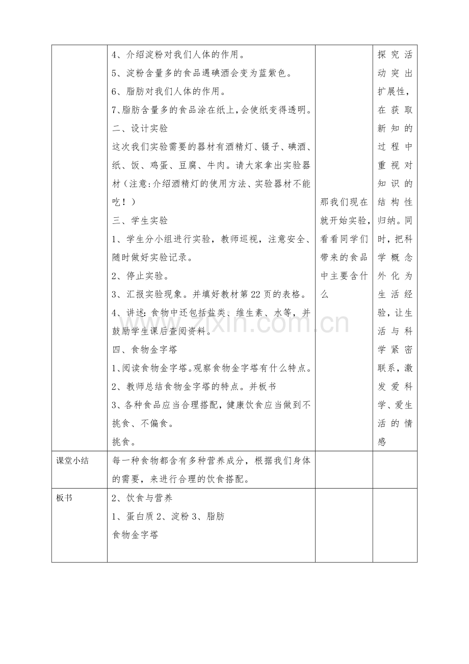 湘科版(2017秋)科学四上-2-2-饮食与营养(教案).doc_第2页