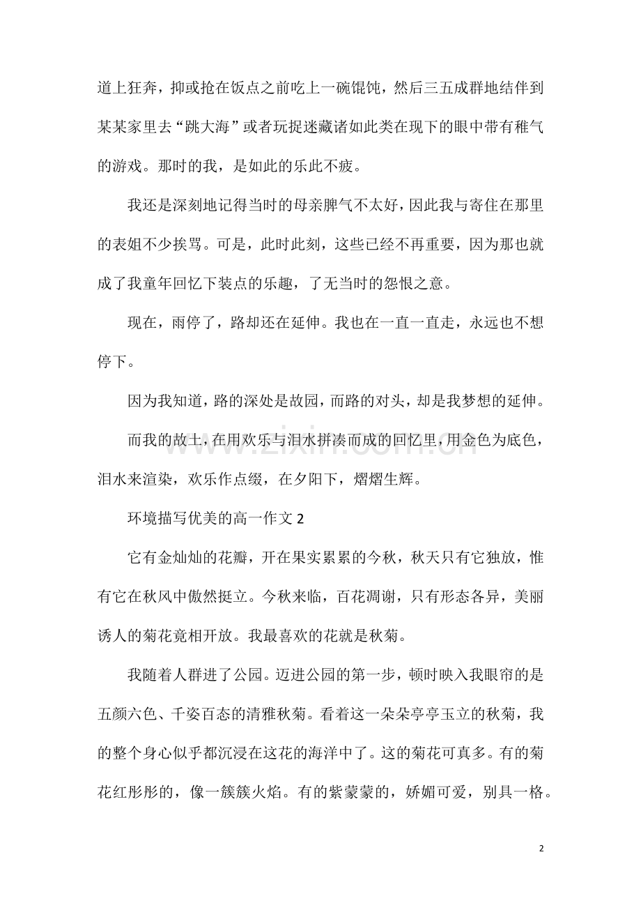 环境描写优美的高一作文模板.doc_第2页
