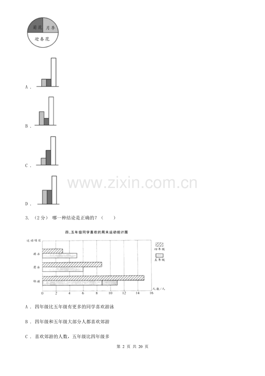 江西省2020年人教版数学四升五暑期衔接训练第10讲复式条形统计图.doc_第2页
