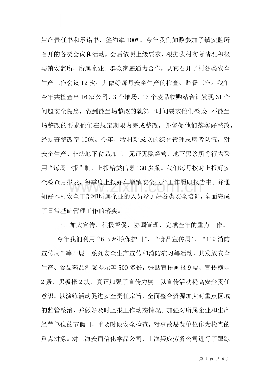 村级安全生产食品药品工作总结.doc_第2页