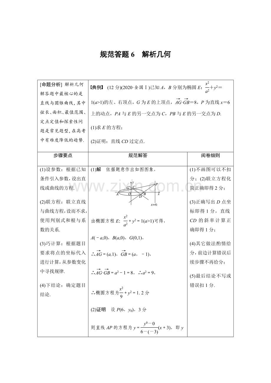 2023高考数学二轮复习-专题6---规范答题6-教师几何.docx_第1页