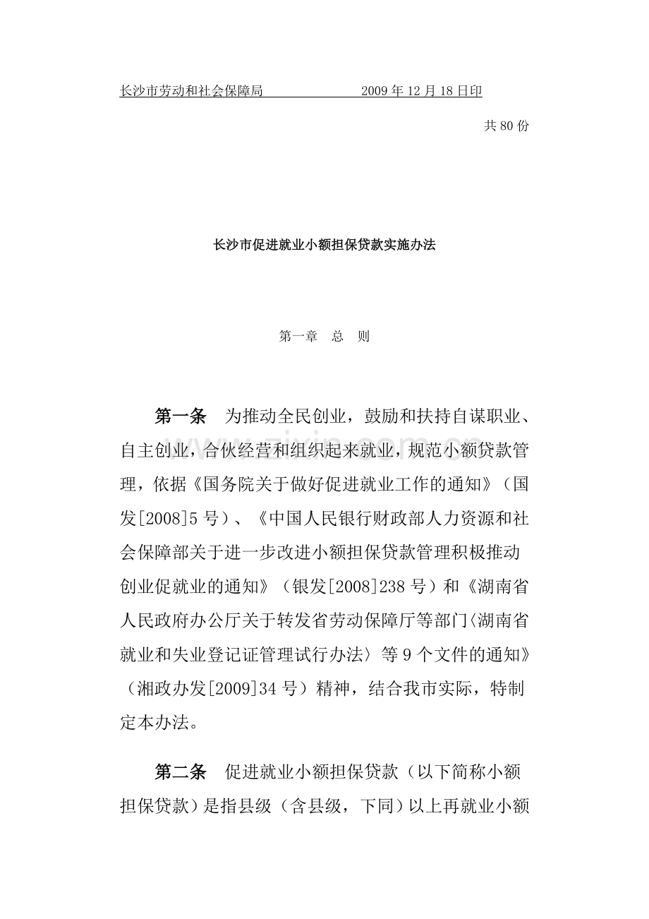 长沙市促进就业小额担保贷款实施办法.doc_第2页