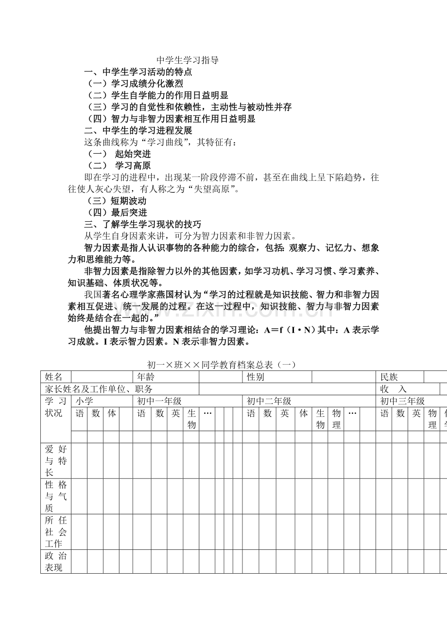班级教育管理之中学生学习指导.doc_第1页