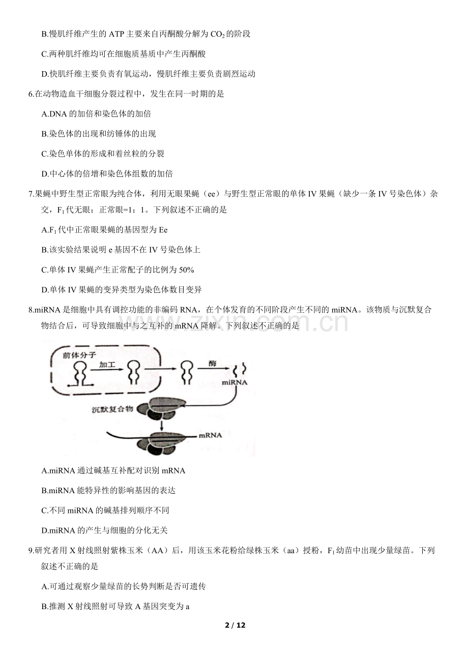 2021北京昌平高三二模生物(教师版).docx_第2页