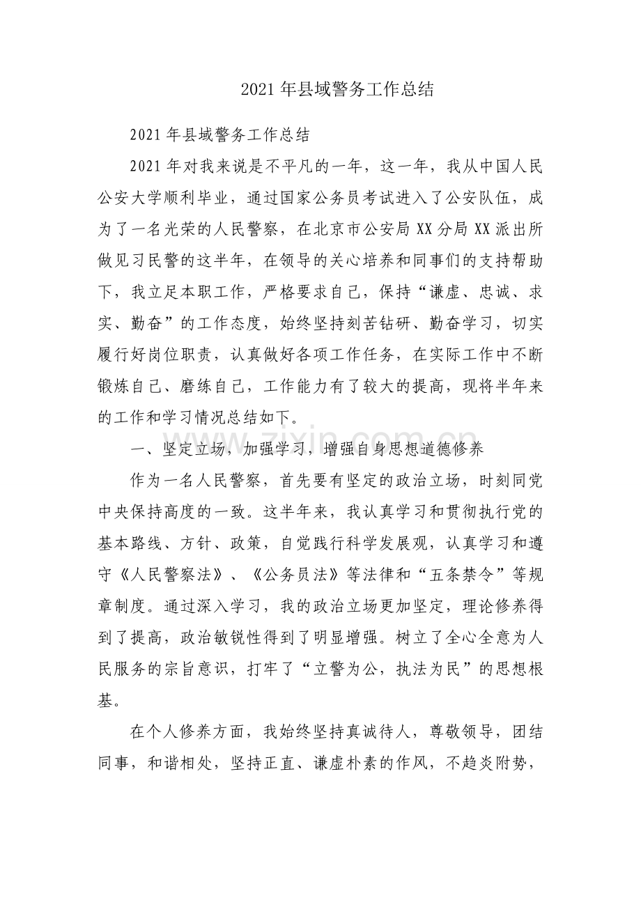 2021年县域警务工作总结.docx_第1页