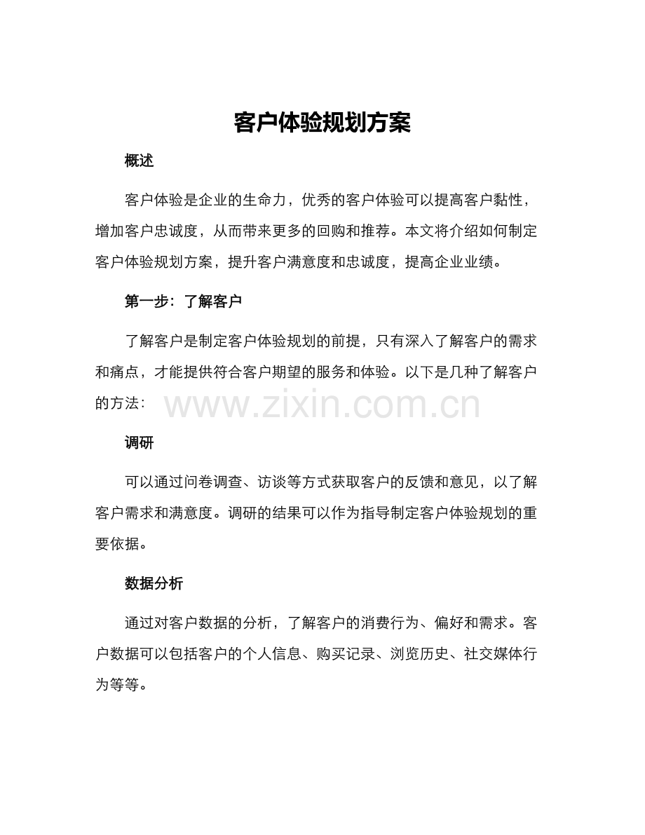 客户体验规划方案.docx_第1页