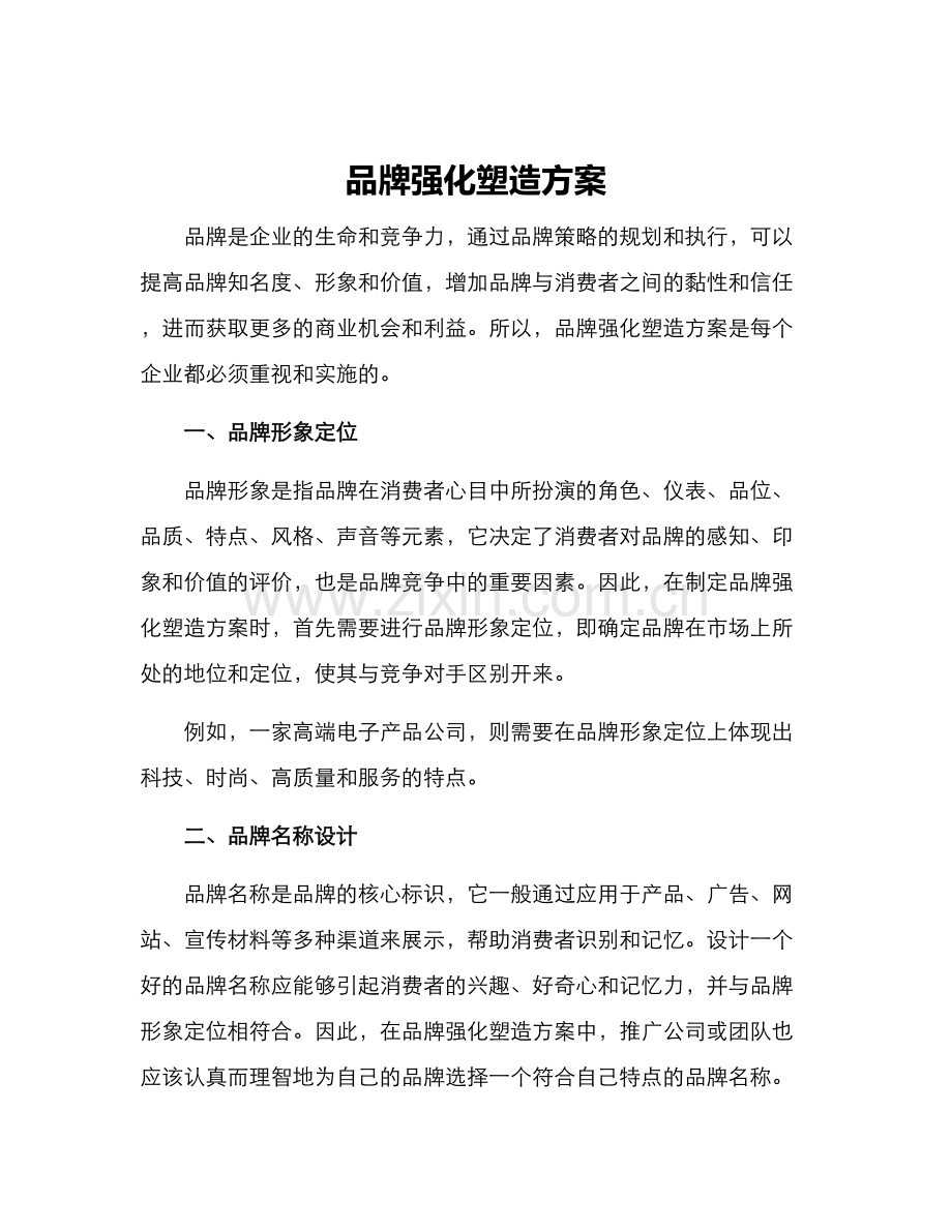 品牌强化塑造方案.docx_第1页