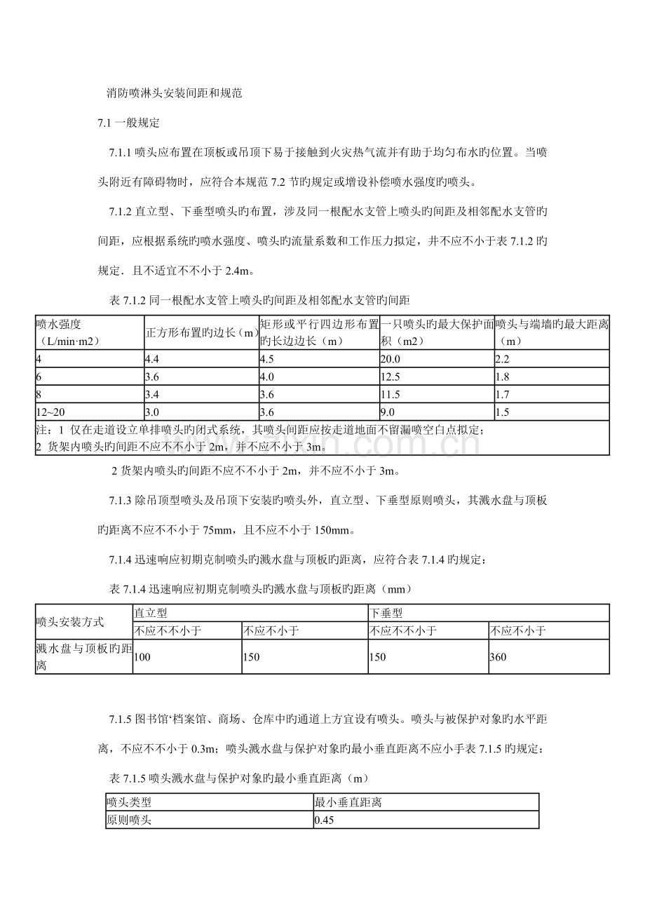 消防喷淋头安装间距和基础规范.doc_第1页