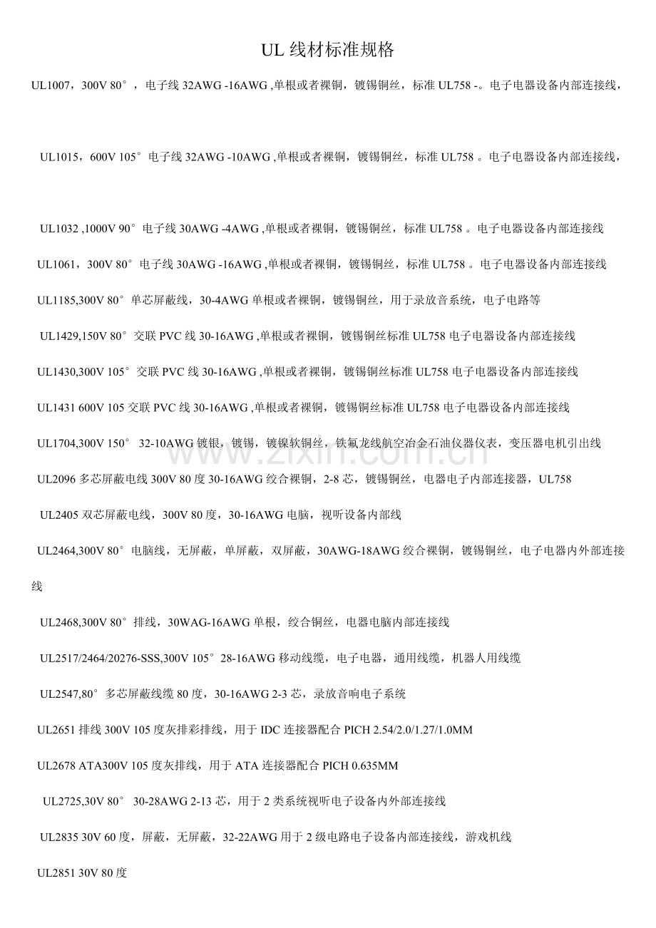 线材标准规格线材标准.doc_第1页