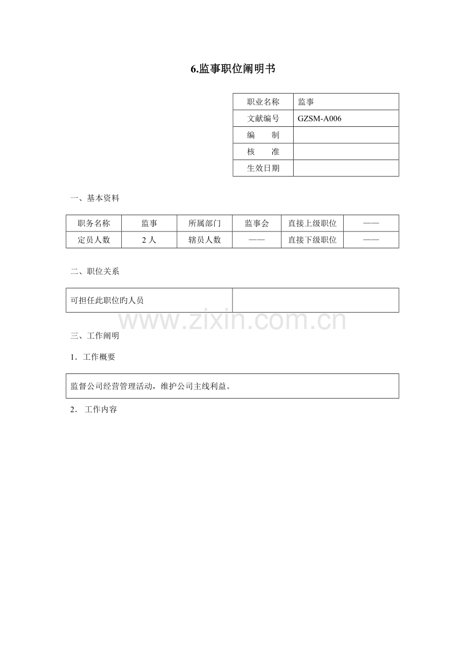 监事职位专项说明书.doc_第1页
