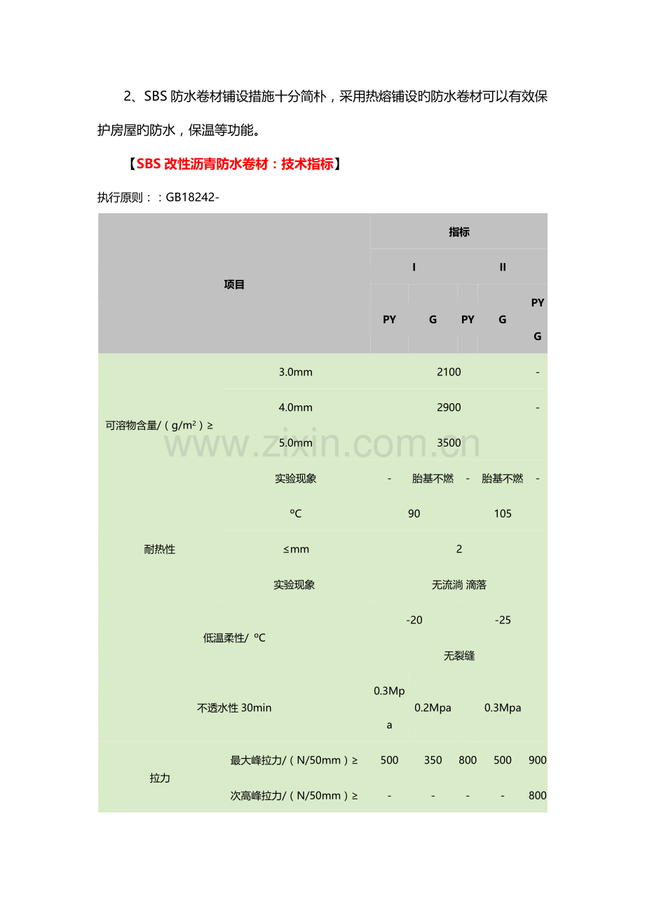 SBS改性沥青防水卷材指标性能以及综合施工要求.doc_第2页
