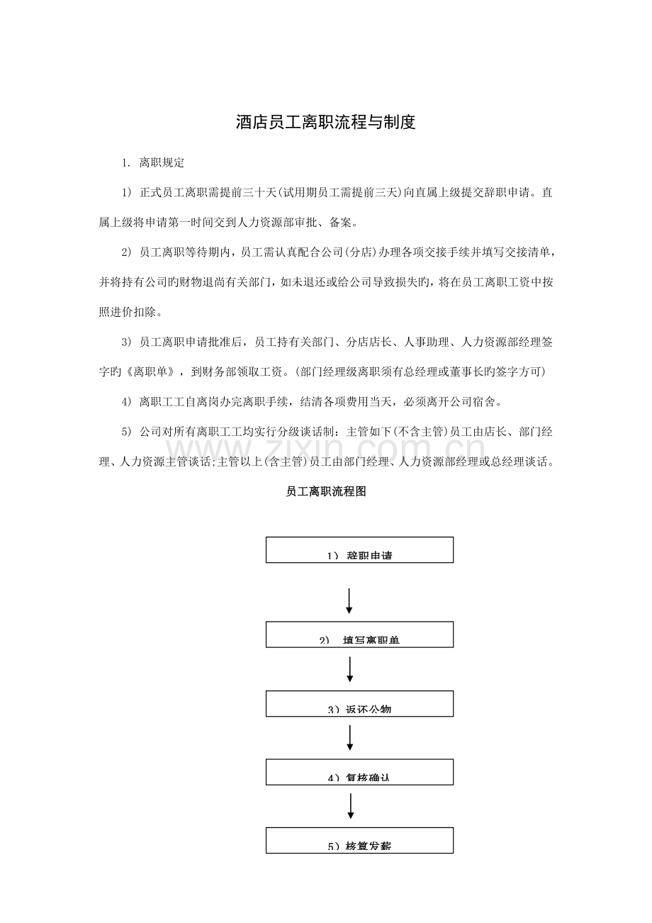 连锁酒店员工离职标准流程与新版制度.doc_第1页