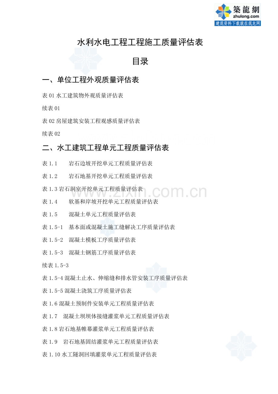 水利水电关键工程关键工程综合施工质量评定表.doc_第1页