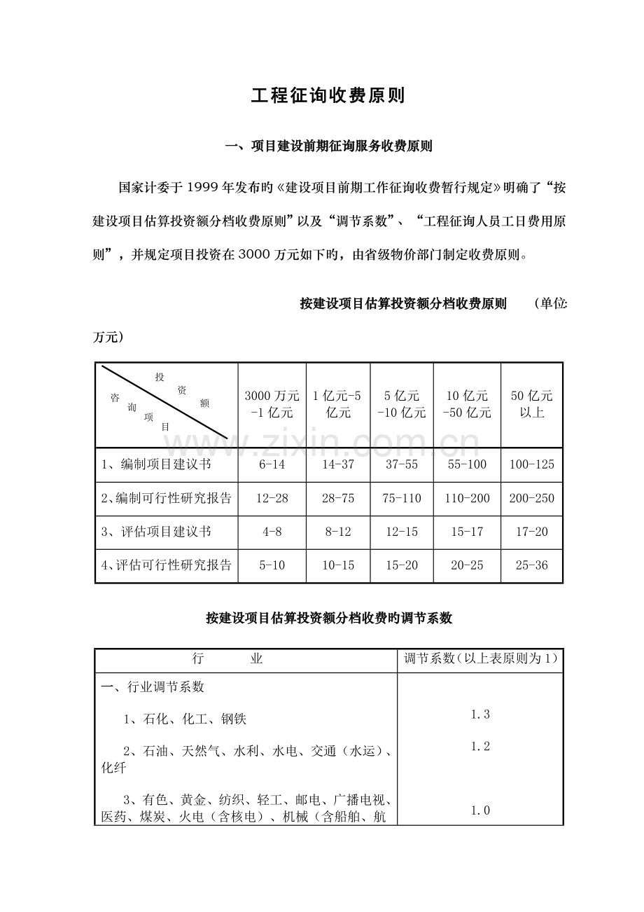 关键工程咨询收费重点标准.doc_第1页