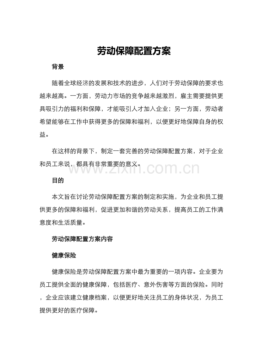 劳动保障配置方案.docx_第1页