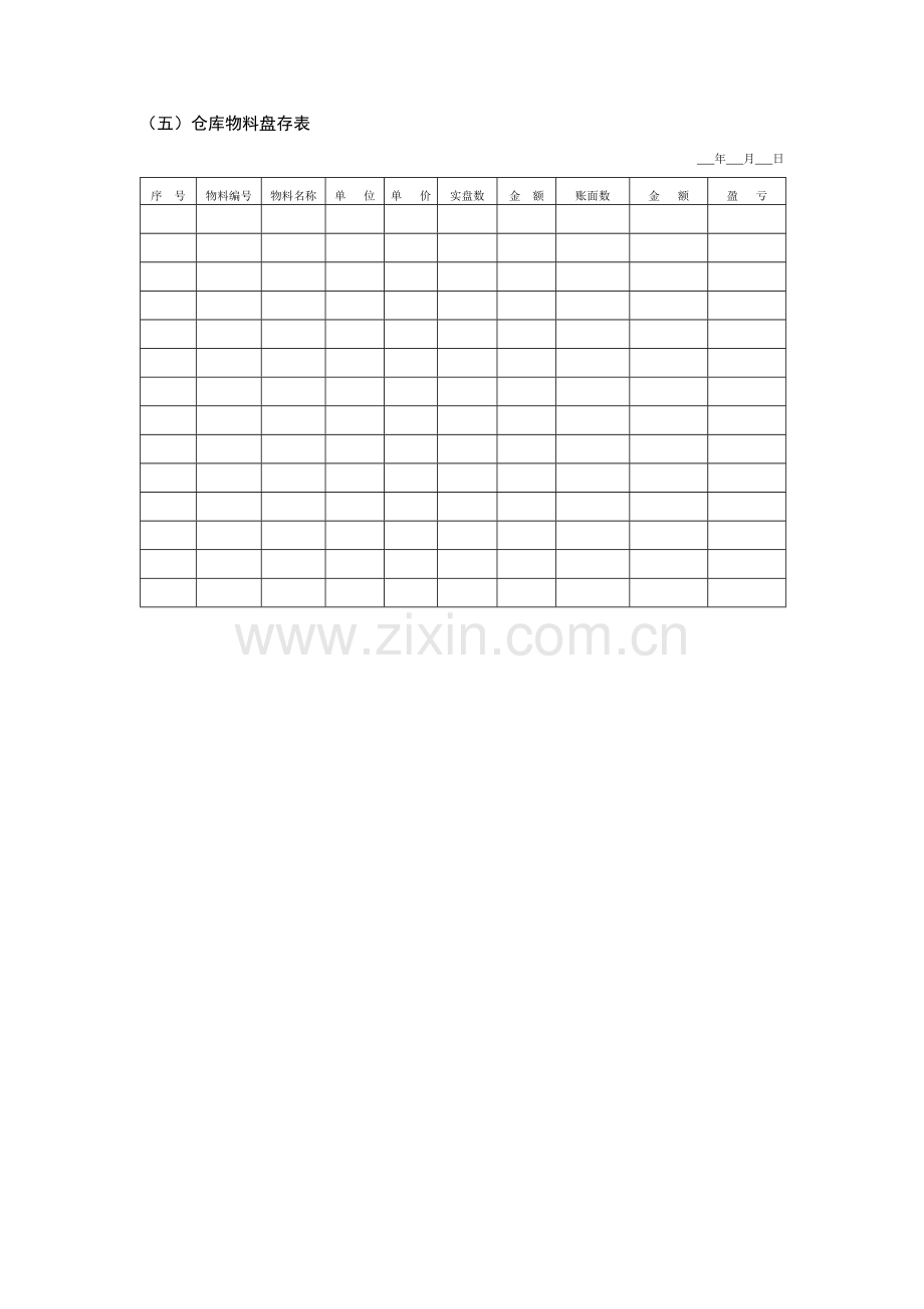 仓库物料盘存表.doc_第1页