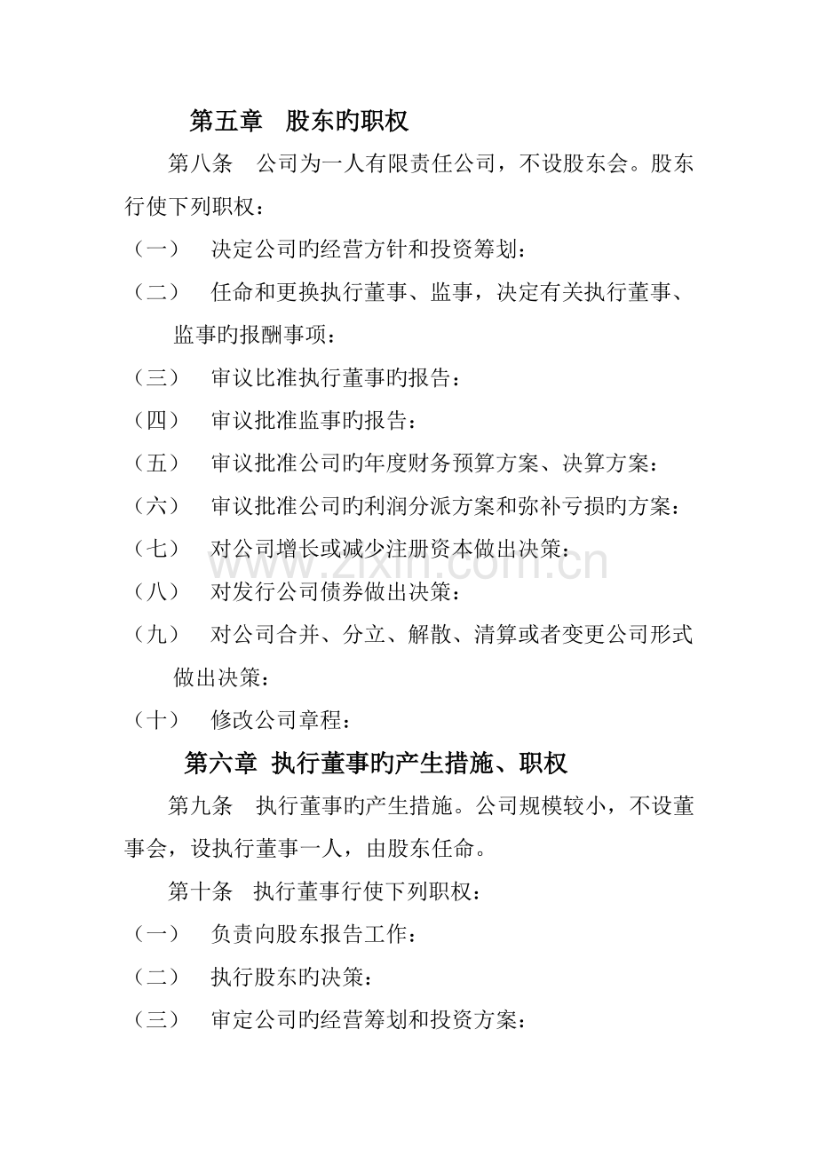 独资公司综合章程模板.doc_第2页