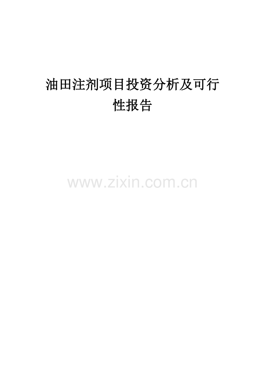 2024年油田注剂项目投资分析及可行性报告.docx_第1页