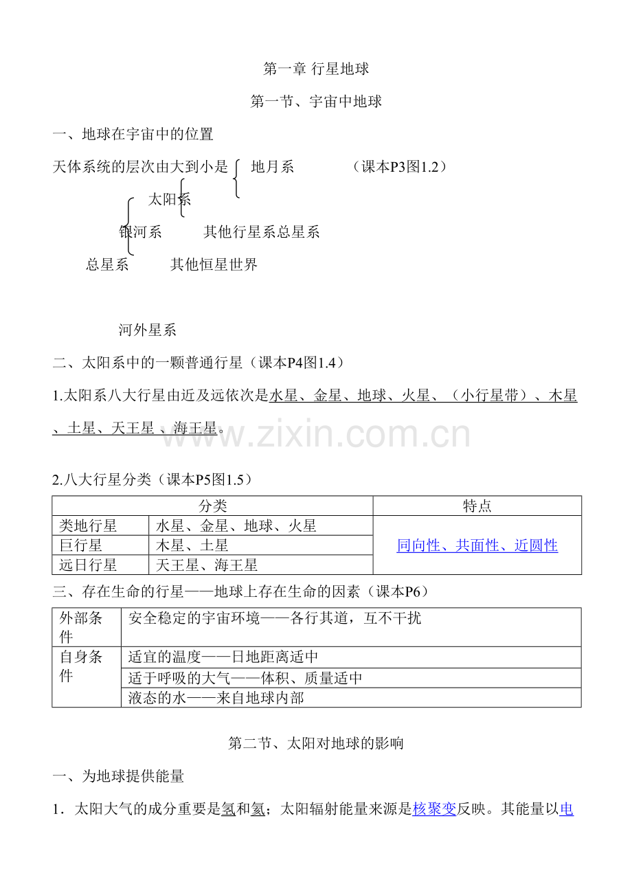 2023年高中地理必修一完整笔记整理汇成.doc_第1页