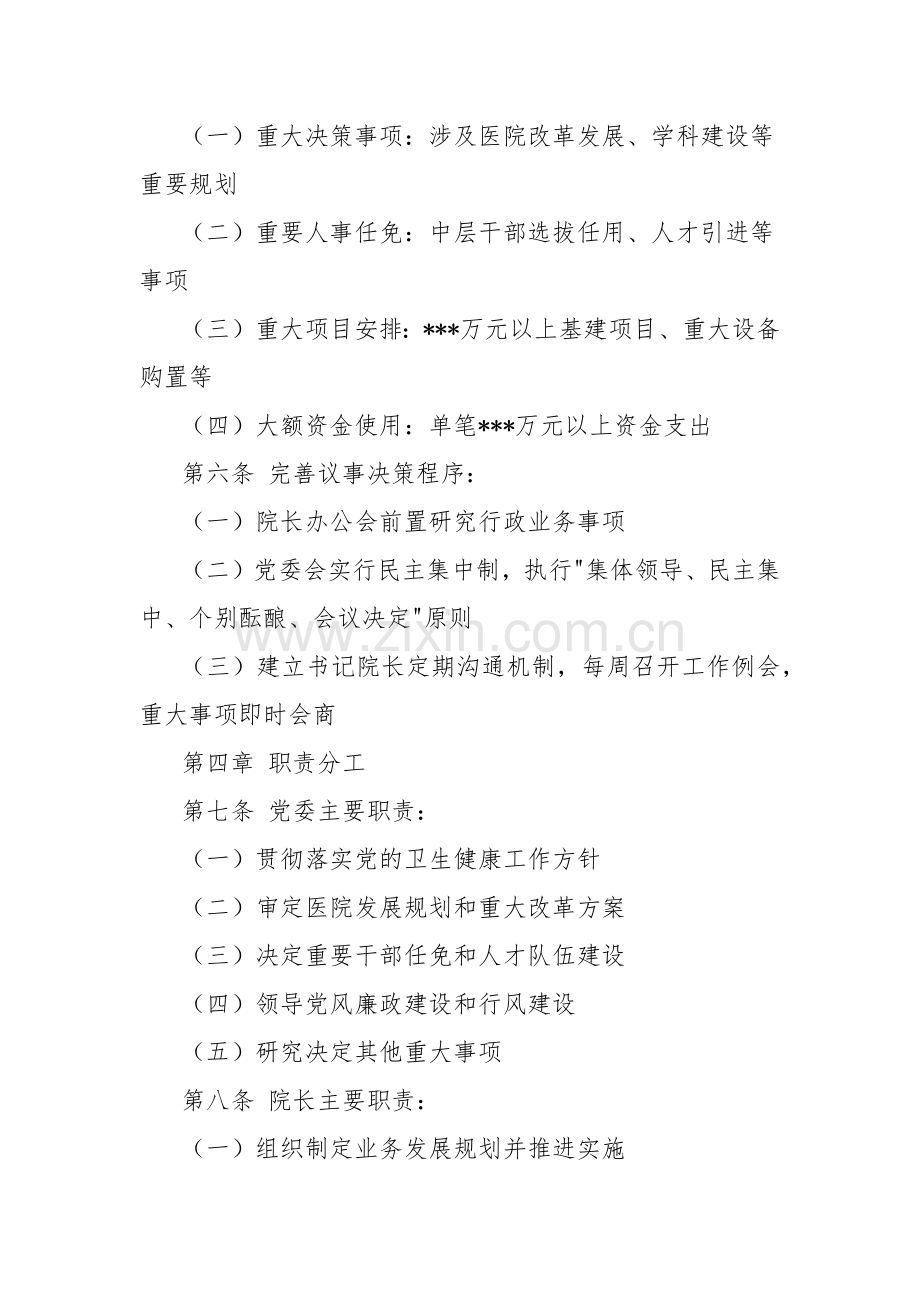 2025版公立医院行风核心制度《医院党委领导下院长负责制实施办法》.docx_第2页