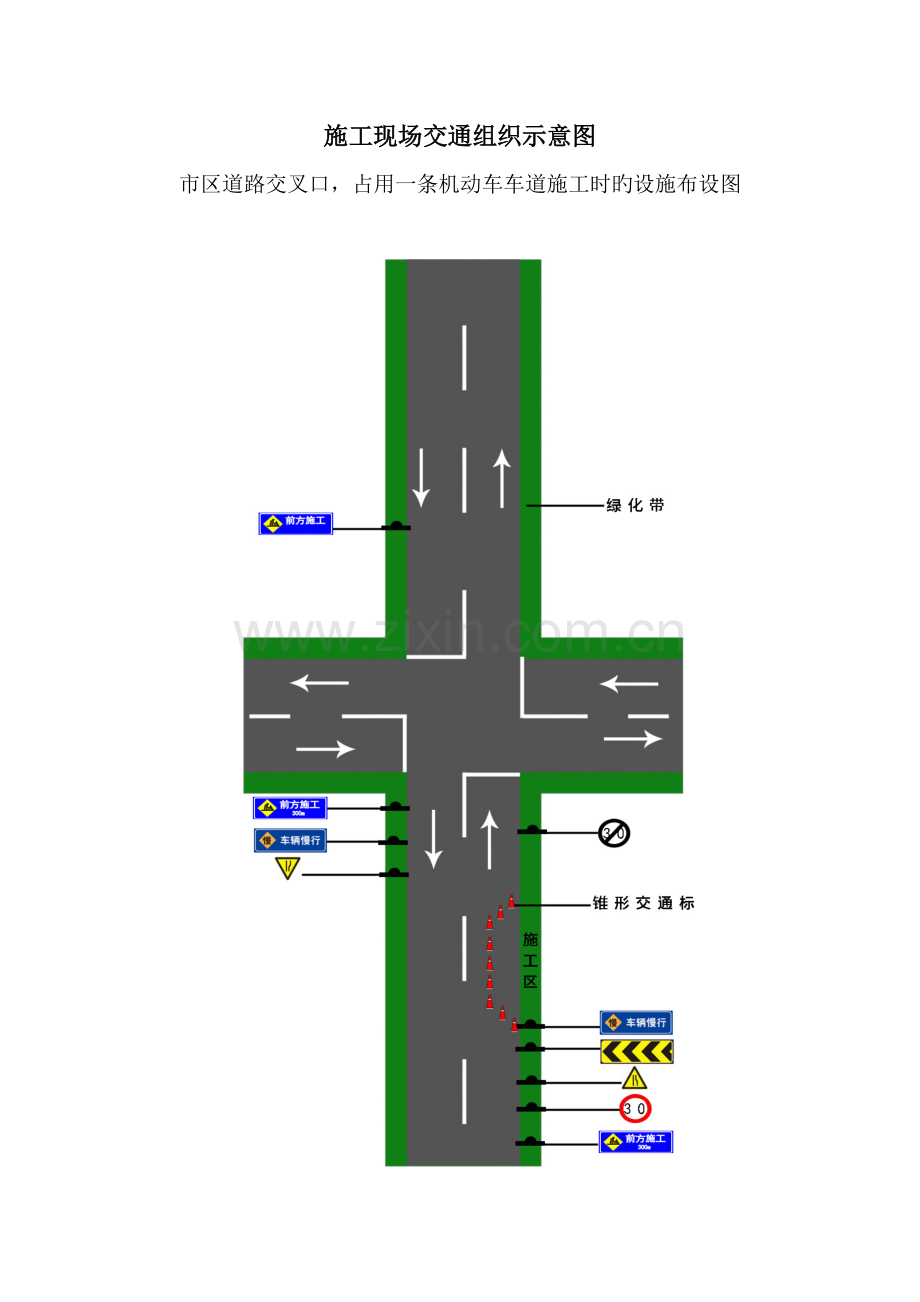 绿化养护占道施工施工现场交通组织示意图.docx_第1页