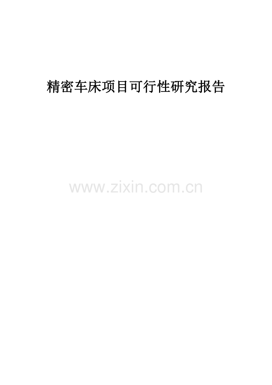2024年精密车床项目可行性研究报告.docx_第1页