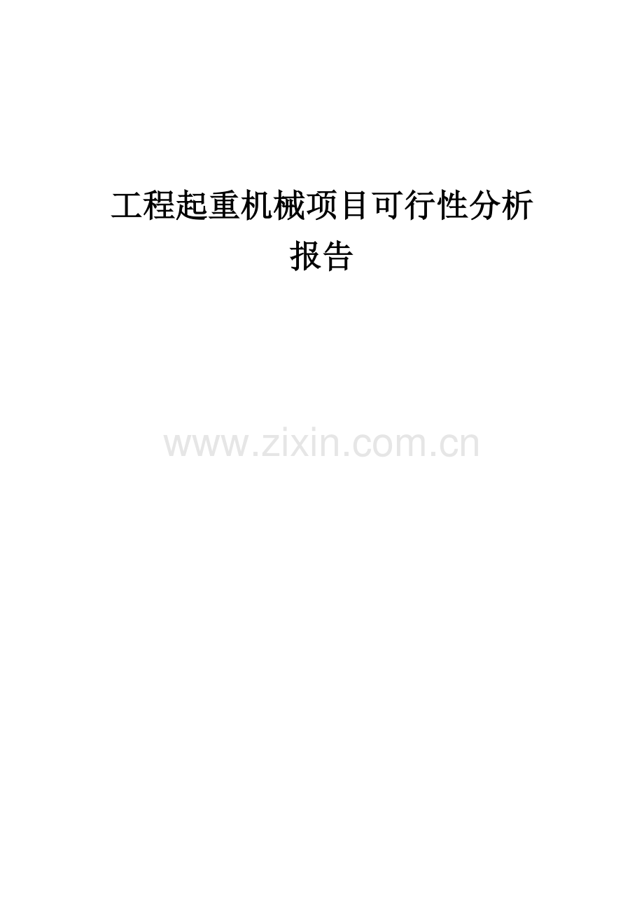 2024年工程起重机械项目可行性分析报告.docx_第1页