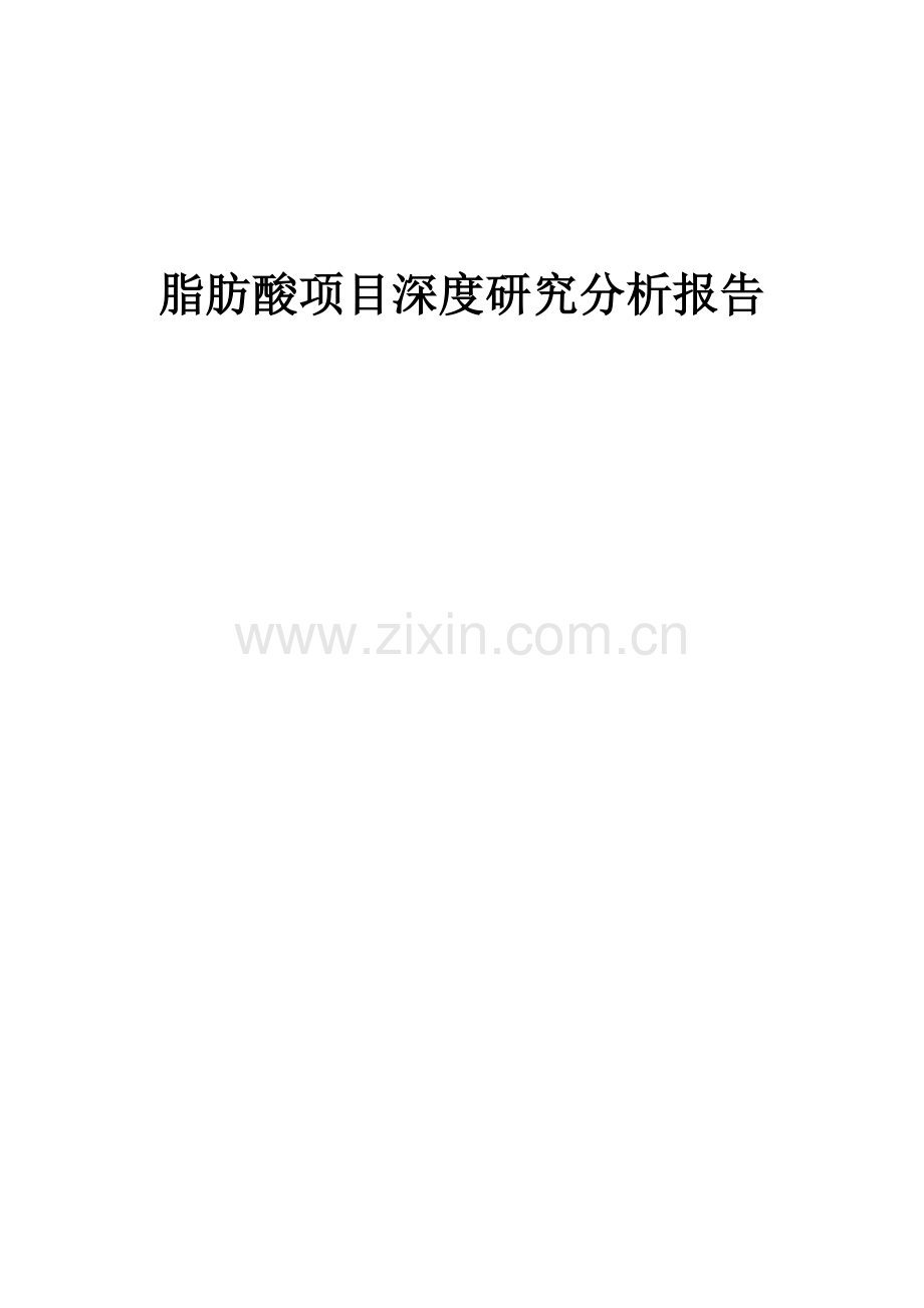 2024年脂肪酸项目深度研究分析报告.docx_第1页