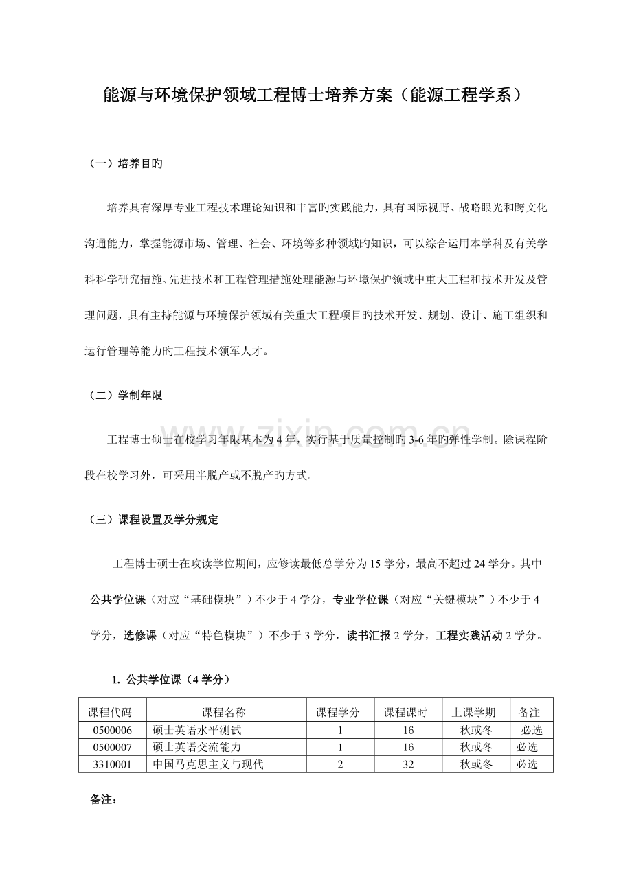 能源与环保领域工程博士培养方案能源工程学系.doc_第1页