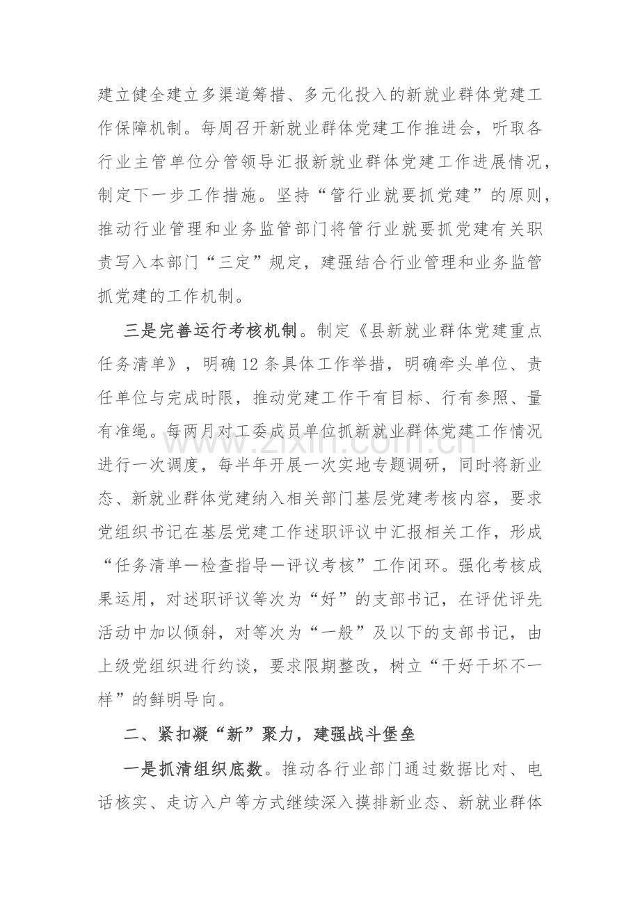 县新就业群体党建工作情况汇报.docx_第2页