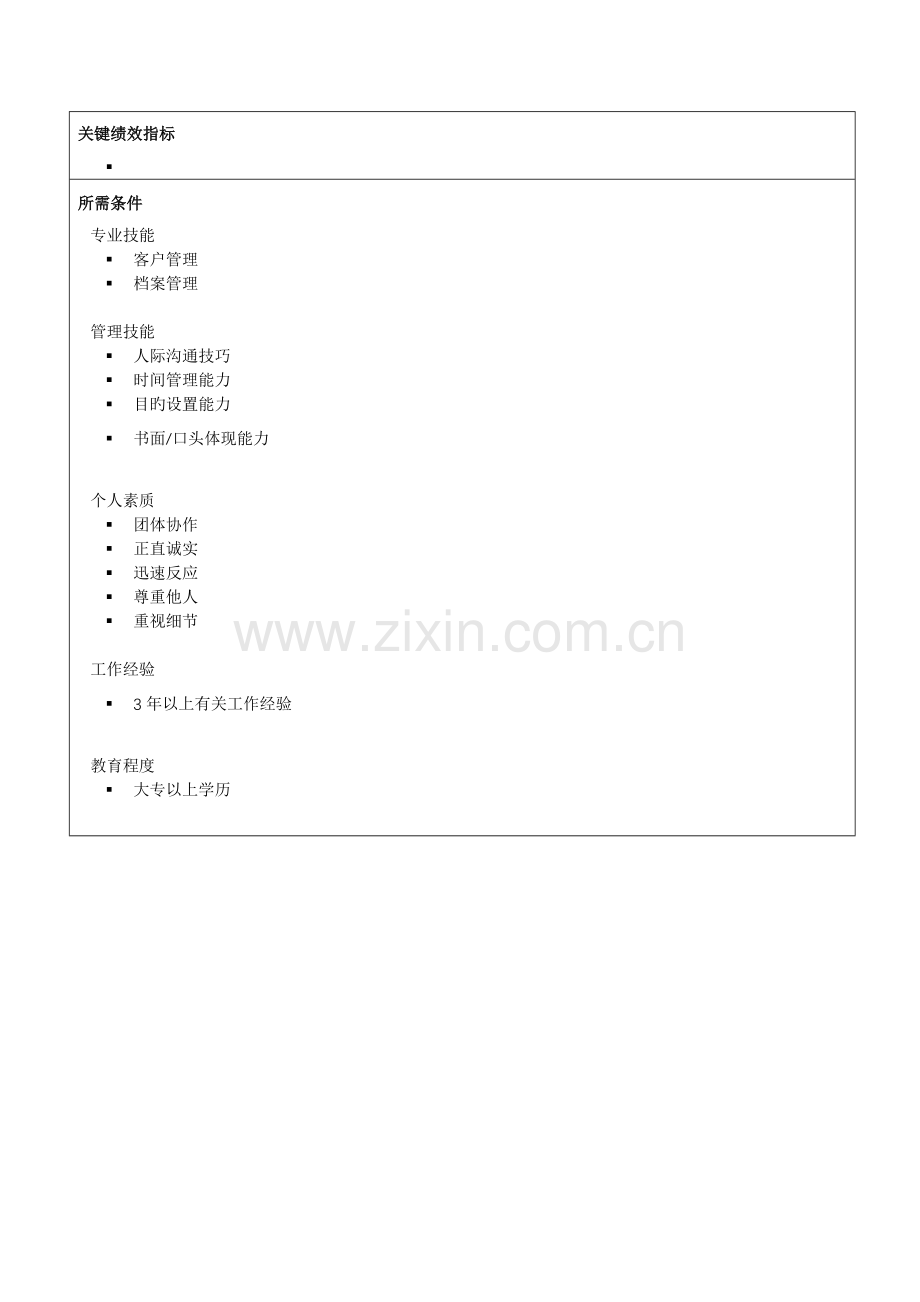 信息科技集团客户档案管理专员岗位说明书.doc_第2页