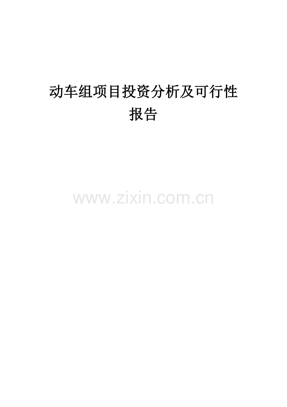 2024年动车组项目投资分析及可行性报告.docx_第1页