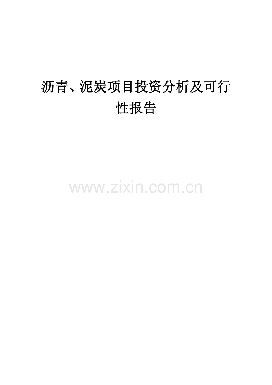 2024年沥青、泥炭项目投资分析及可行性报告.docx_第1页