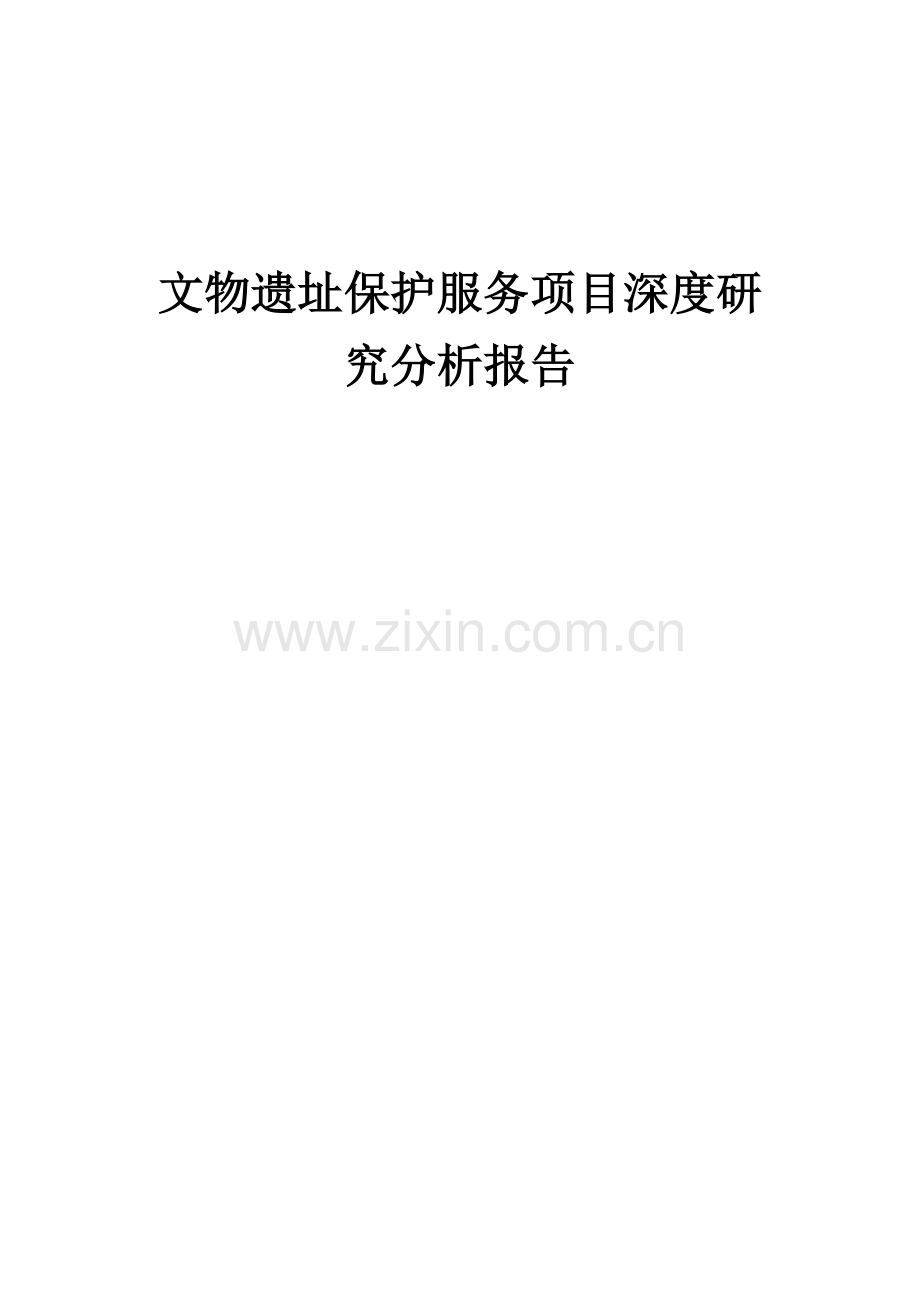 2024年文物遗址保护服务项目深度研究分析报告.docx_第1页