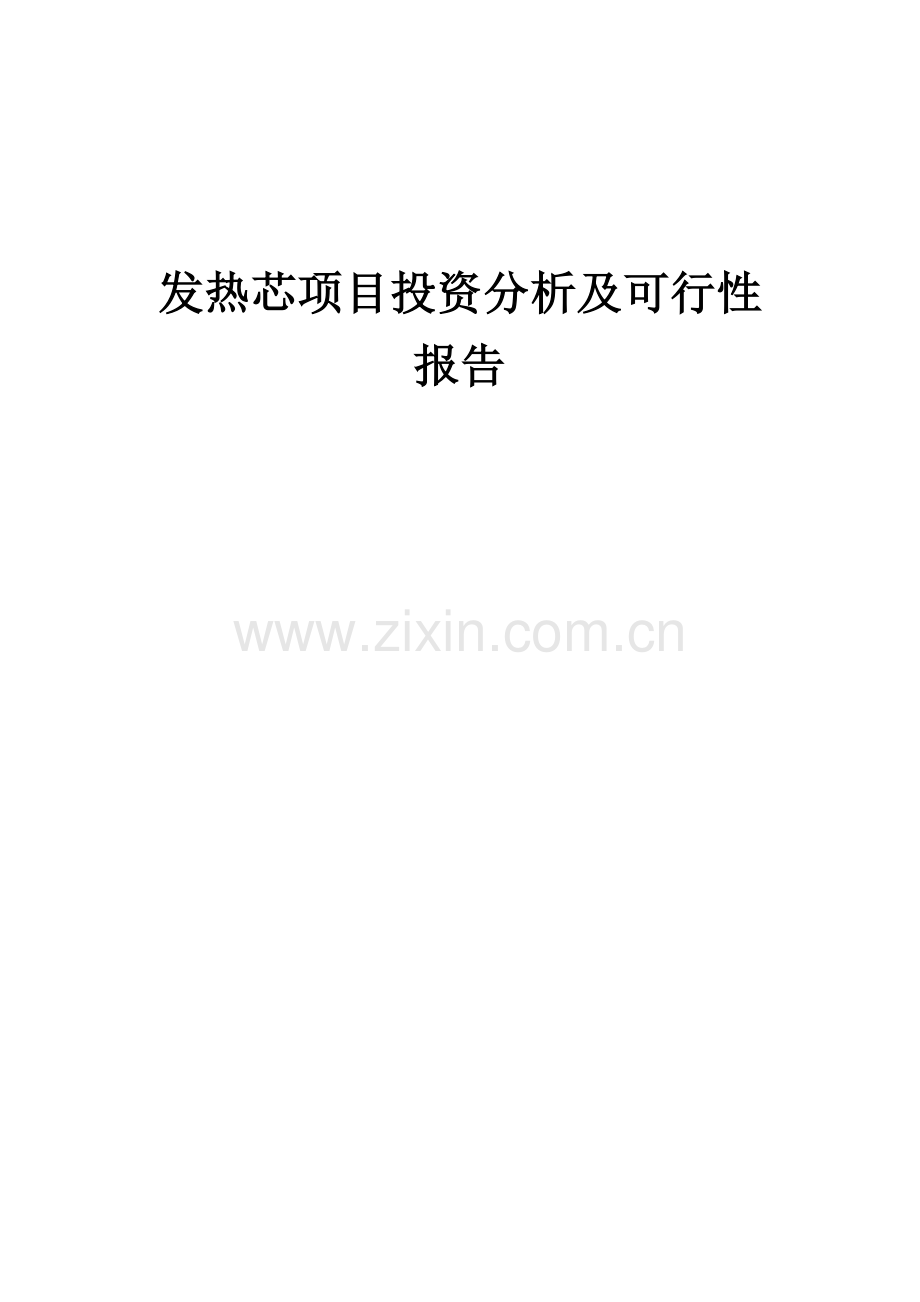 2024年发热芯项目投资分析及可行性报告.docx_第1页