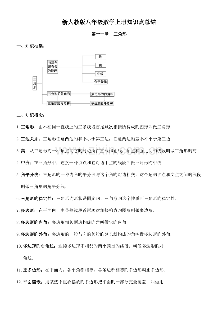 2023年新人教版八年级数学上册知识点总结精编版.doc_第1页