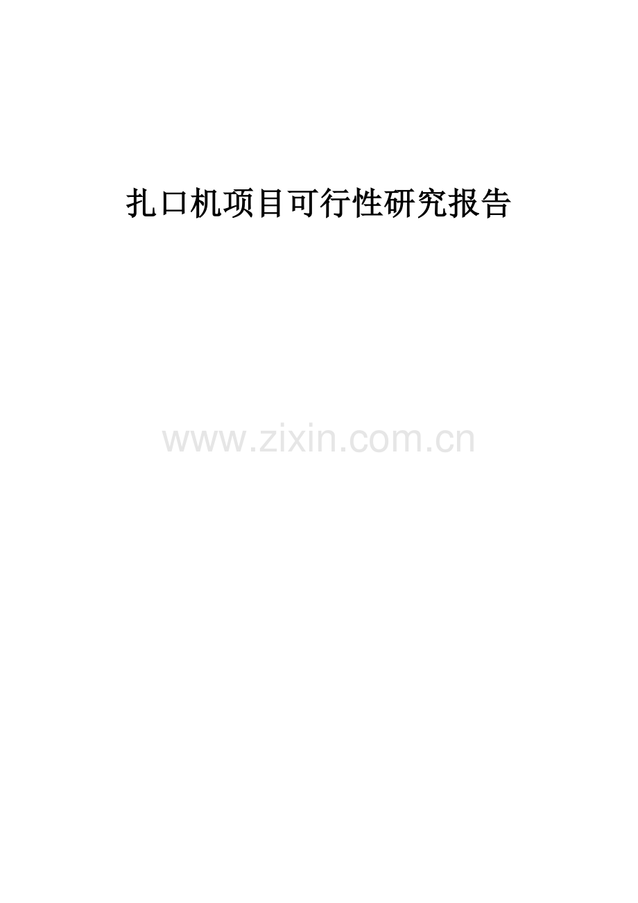 2024年扎口机项目可行性研究报告.docx_第1页