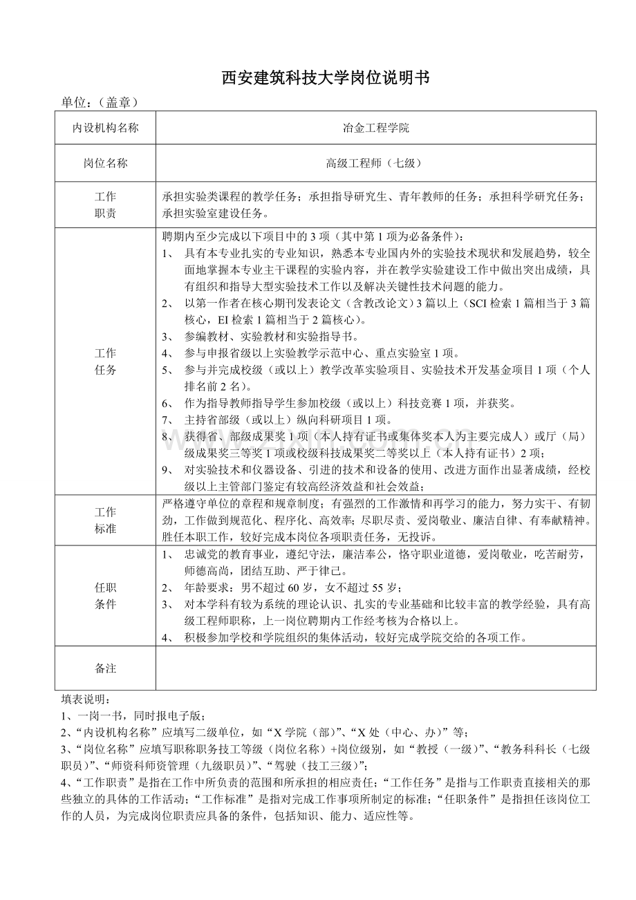 陕西省事业单位岗位说明书.doc_第2页