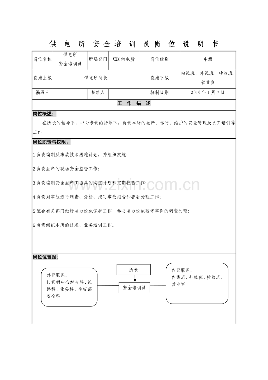安全培训员工作标准.doc_第1页
